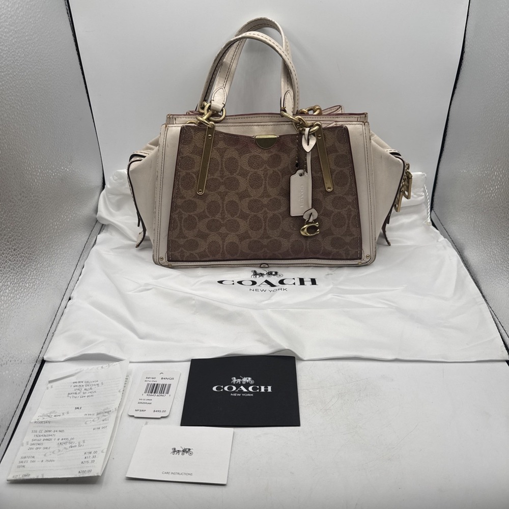 Coach Dreamer Chalk Signature Crossbody Tote Bag Style 54160 W/ Dust Bag, Recept
